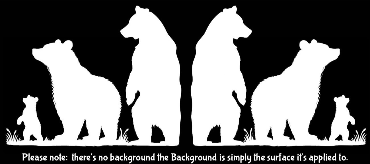 Bear & Cub Family Two Pack of 5″ Vinyl Decals Vehicle Window Any Flat Surface