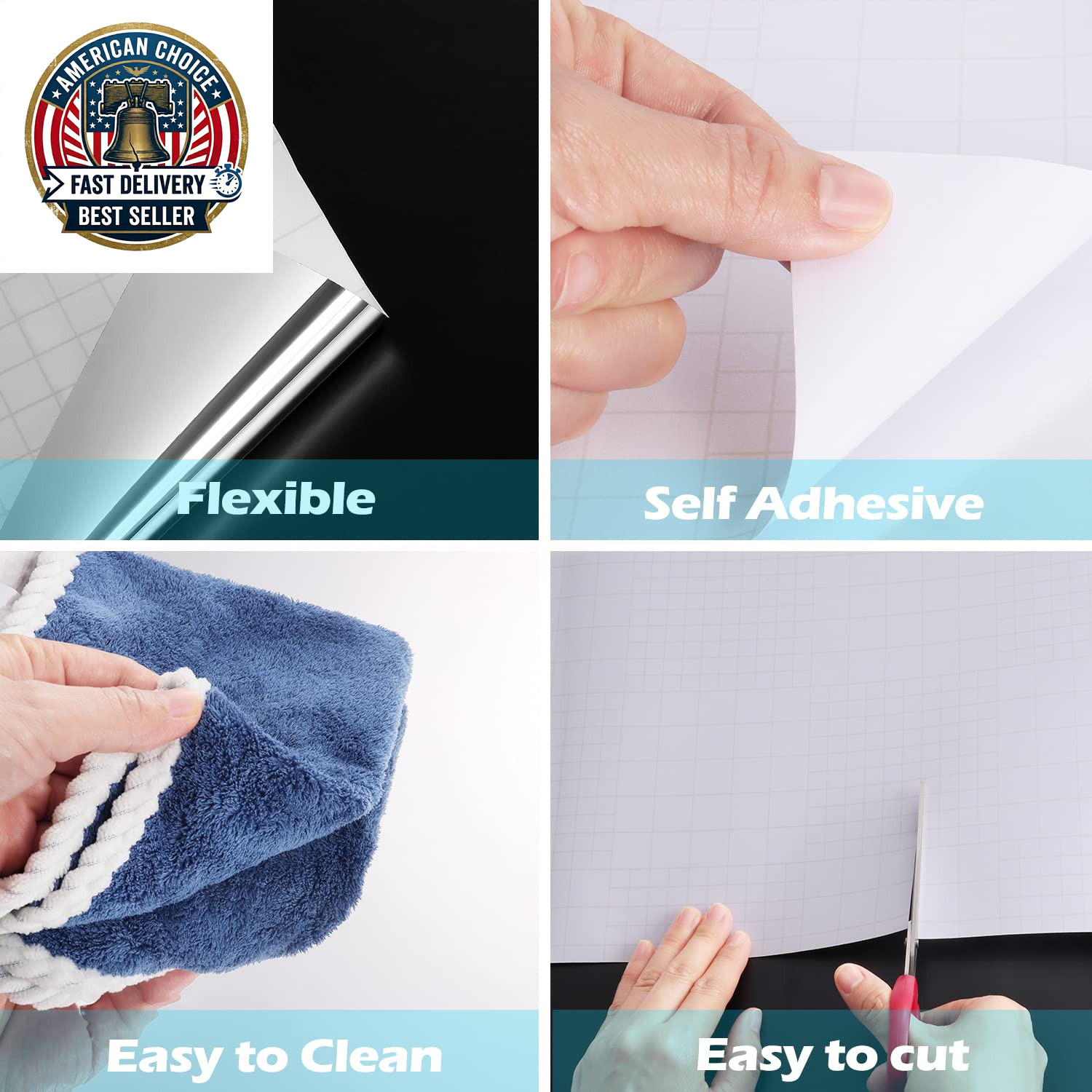 24″X197″ Large Flexible Self Adhesive Mirror Stickers for Walls Mirror Decor Sti