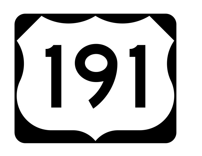 US Route 191 Sticker R2135 Highway Sign Road Sign