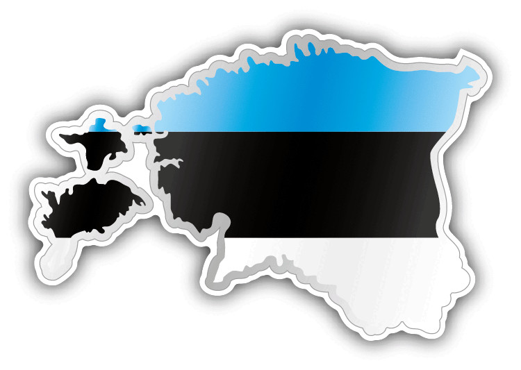 Estonia Map Flag Car Bumper Sticker Decal