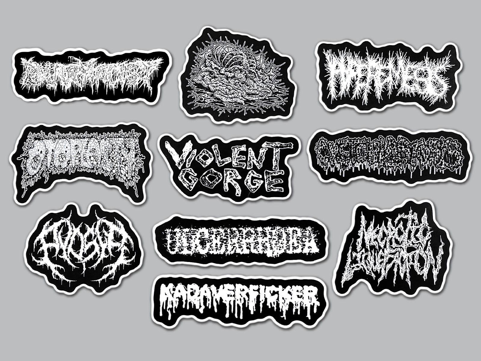 Grindcore Sticker Pack (QTY 10) SET 10 mincecore violent gorge hypermesis haggus