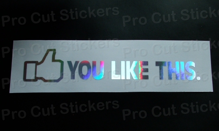 You Like This Silver Hologram Neo Chrome Car Custom Funny Novelty Stickers Decal