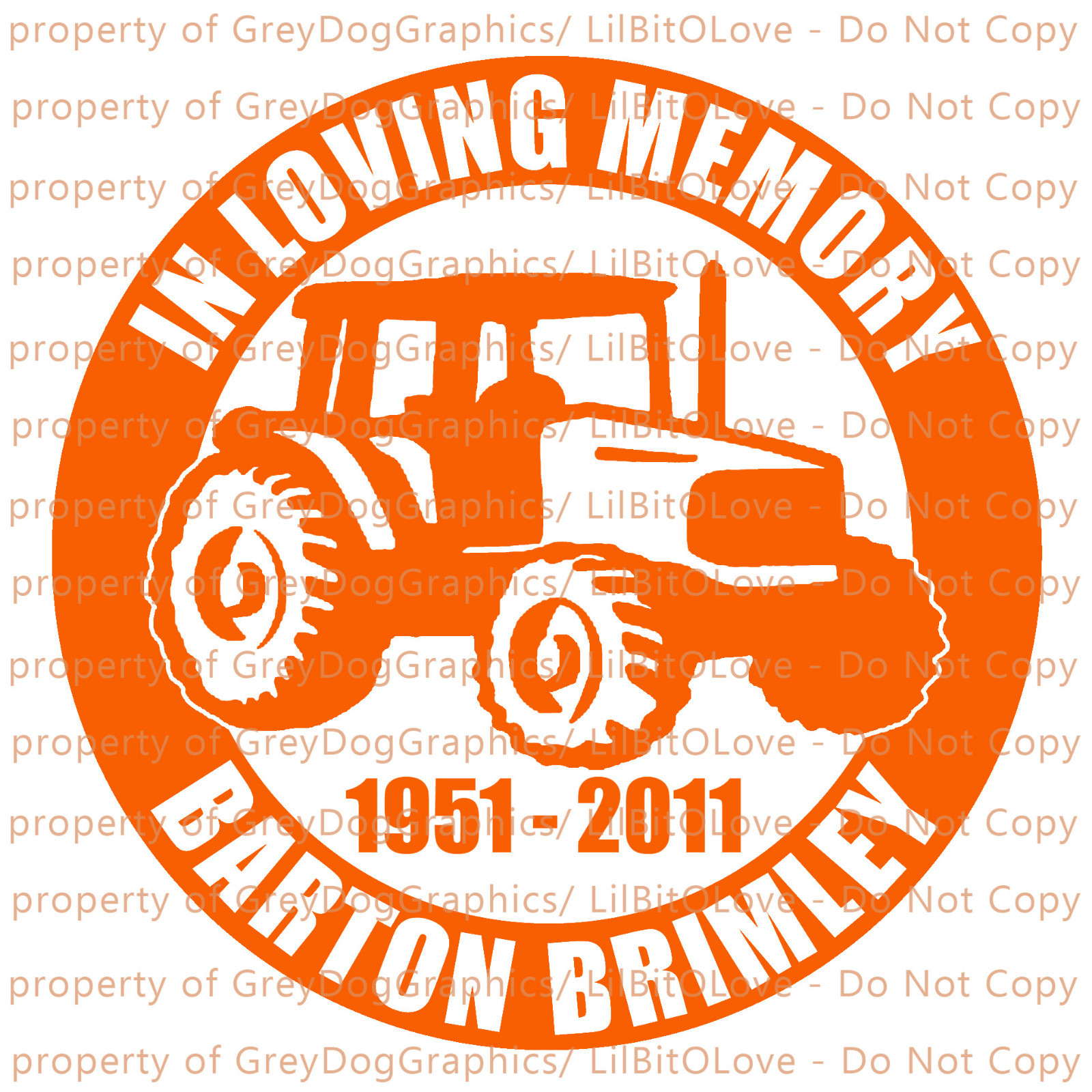 PERSONALIZED IN MEMORY VINYL DECAL FARMER TRACTOR FARM NAME DATES STICKER