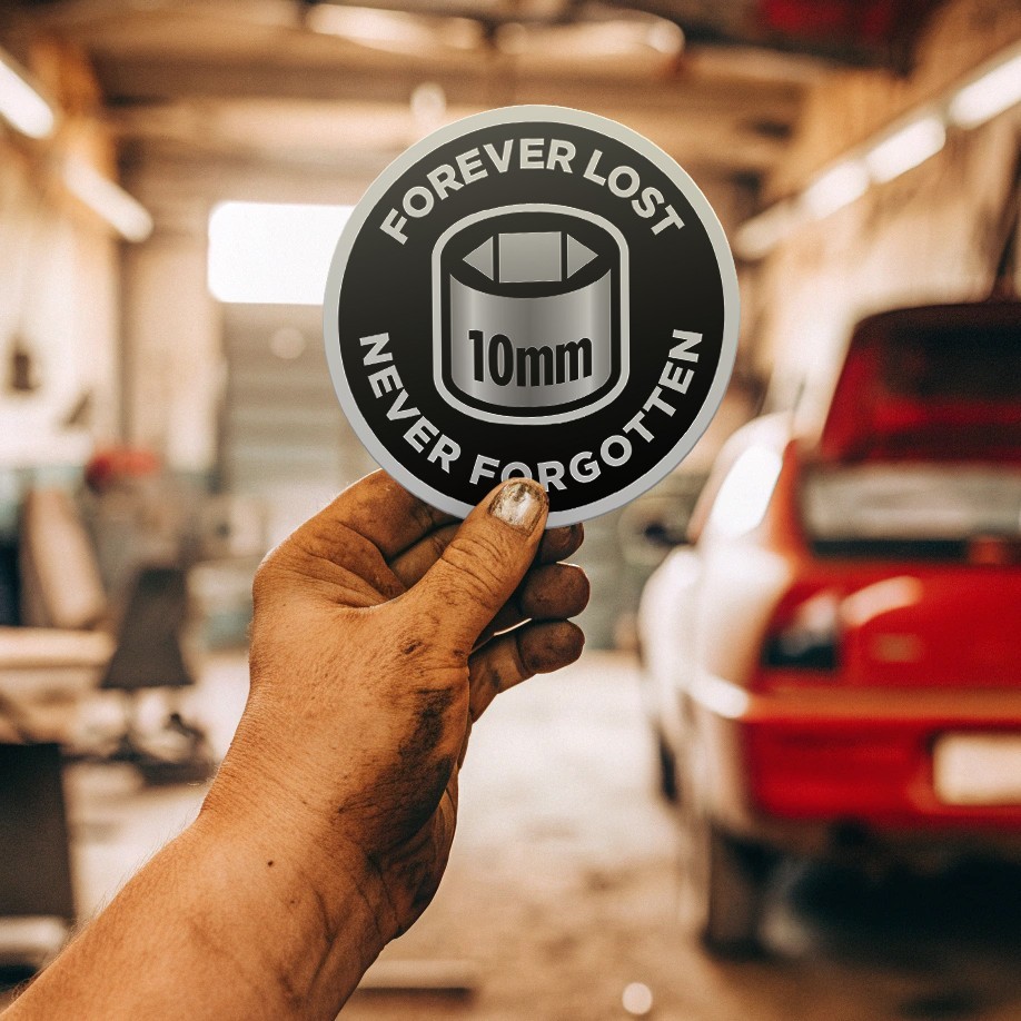 Forever Lost | Never Forgotten – 10mm Socket Wrench Vinyl Sticker – Weatherproof