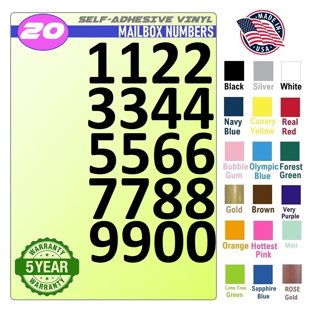 20 Mailbox,Car, Doors, Toolbox,Lockers,Window, Decal Sticker Numbers – CALIBRI