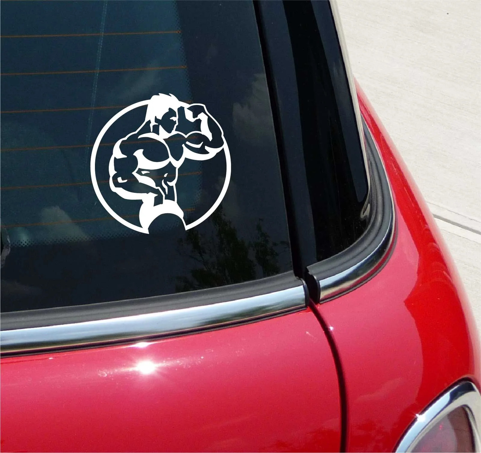 BODYBUILDER POSE BODY BUILDER FUNNY GRAPHIC DECAL STICKER CAR WALL ART DECOR