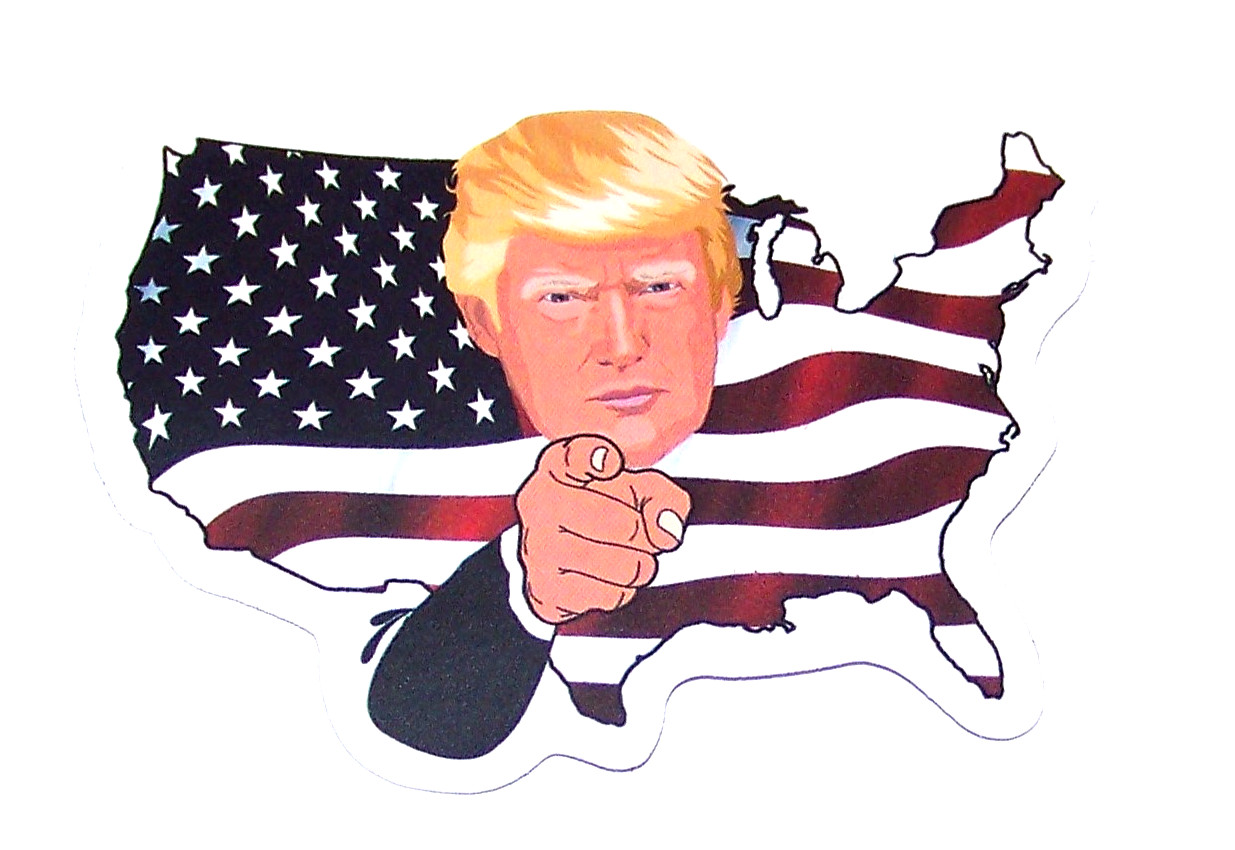 DONALD J. TRUMP Cut Sticker Decal American Flag Politics President Donald Trump