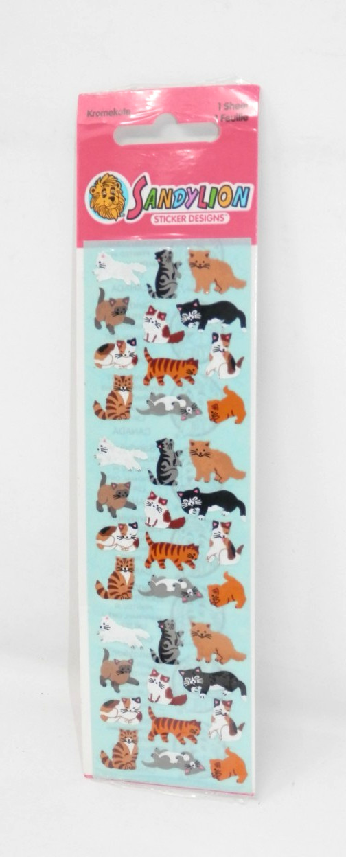 Sandy Lion CAT Stickers • Decals Vintage Kitties Feline Variety Small SEALED