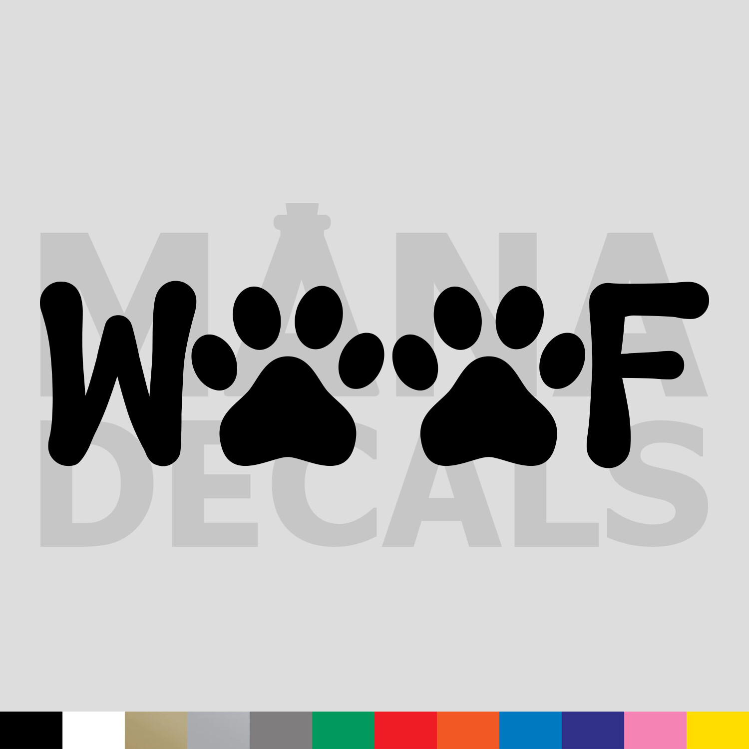 Woof Paw Prints Vinyl Die Cut Decal Sticker – Dog Pet Animal