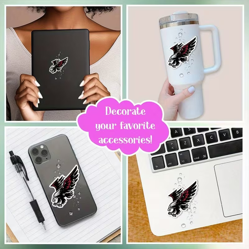 Soaring Hawk Vinyl Decal Sticker- Matte End, Self-Adhesive Dynamic Hawk Design|