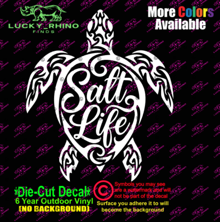 Sea Life Sea Turtle Tribal Salt Ocean Beach Car Window Vinyl Decal Sticker