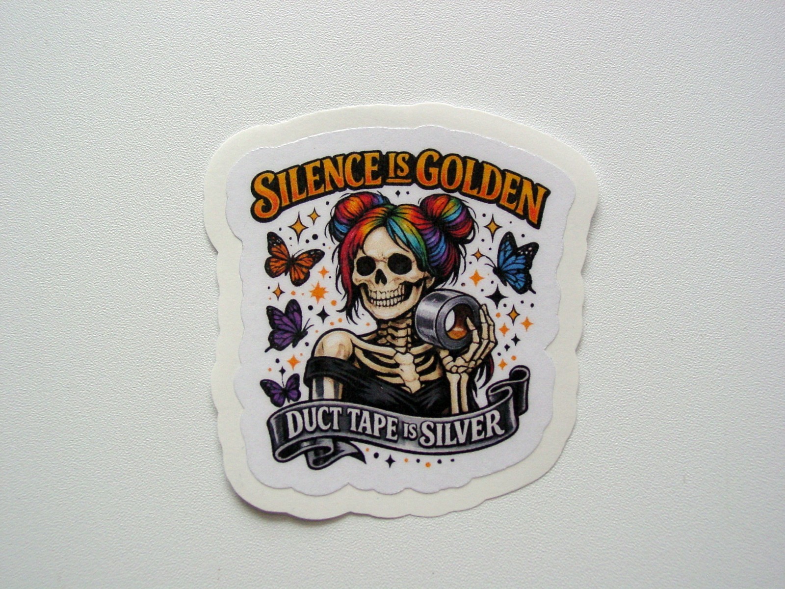 Silence Is Golden Duct Tape Is Silver Sticker, Tumbler Back Window Sticker