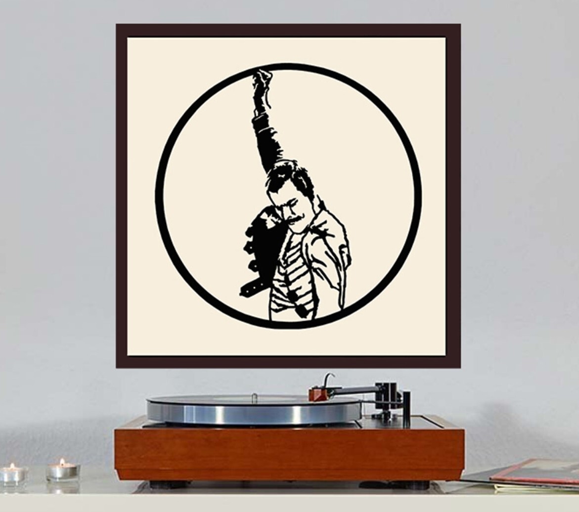 Handcrafted LP Record Vinyl Art Frame Home Decor – Queen Freddie Mercury (2) Ed