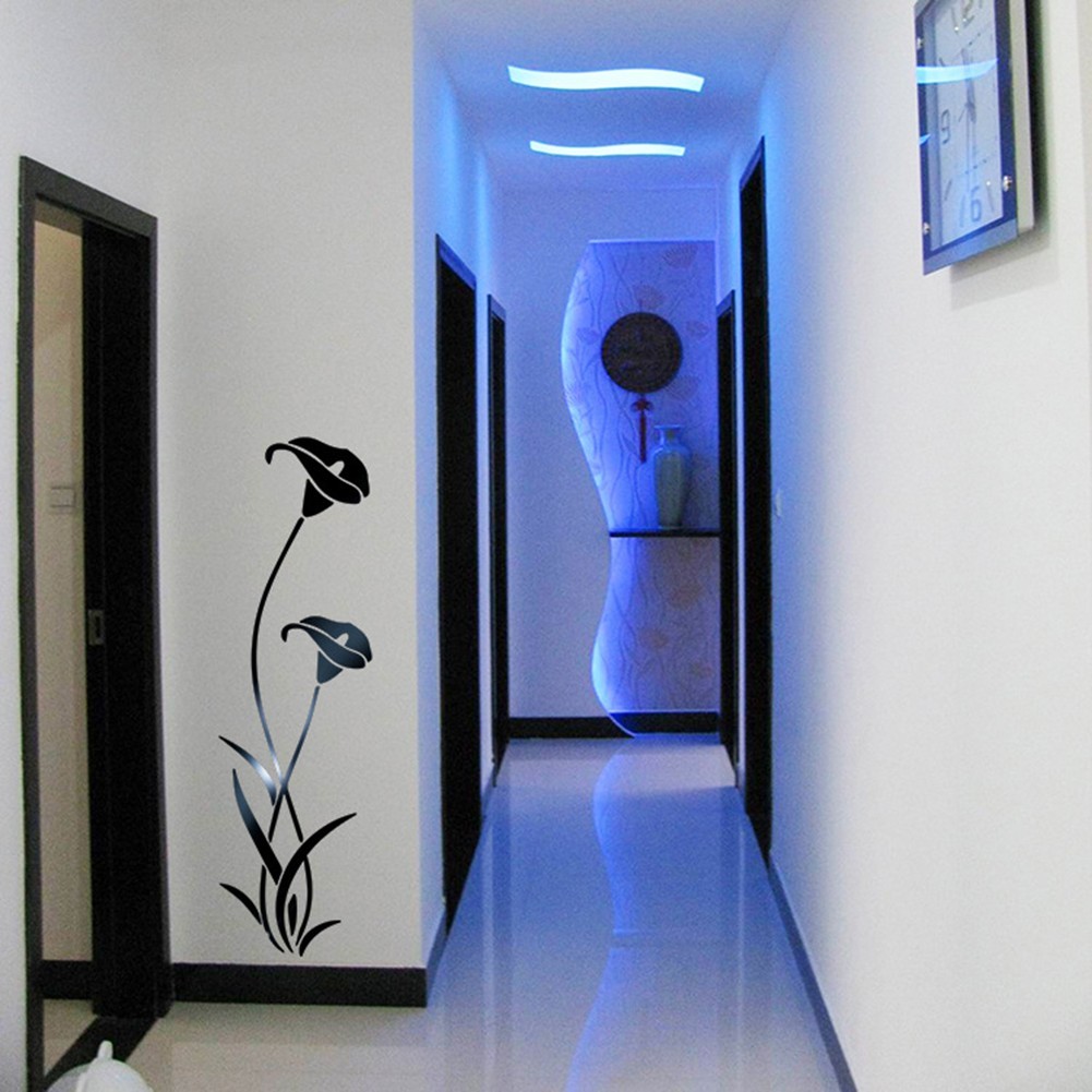 3D Mirror Flower Art Removable Wall Sticker Acrylic Room Fashion Home Decoration