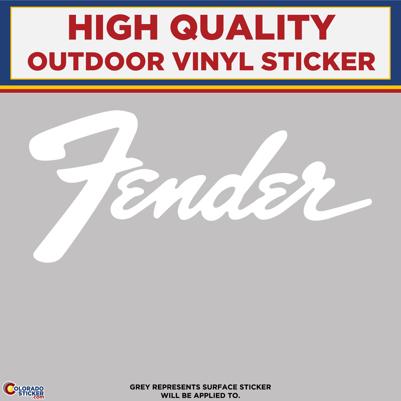 Fender Guitar Die Cut Text, High Quality Vinyl Stickers