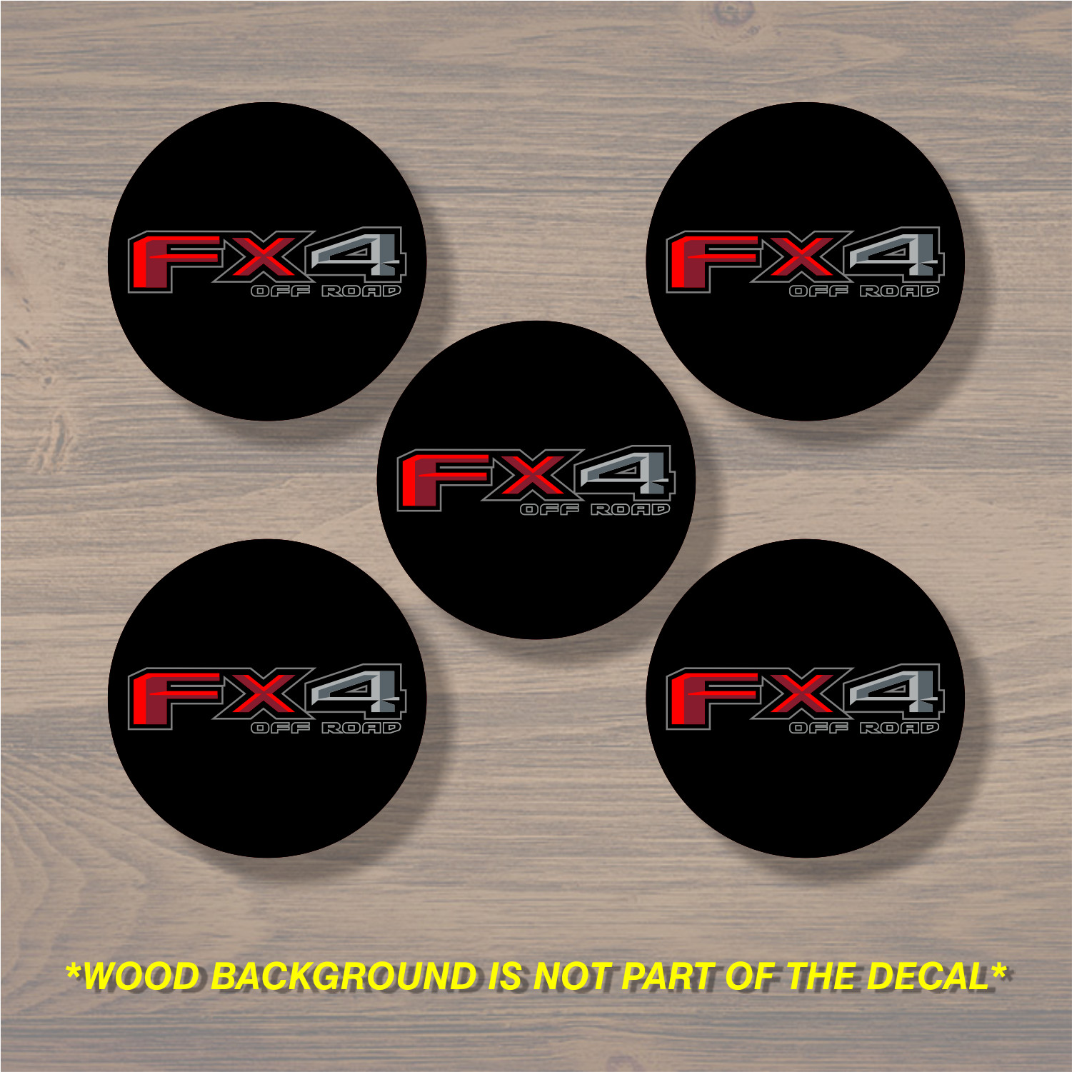 Vinyl Decal Sticker Overlays Fit Ford F150 FX4 Off Road Wheel Center Cap x5