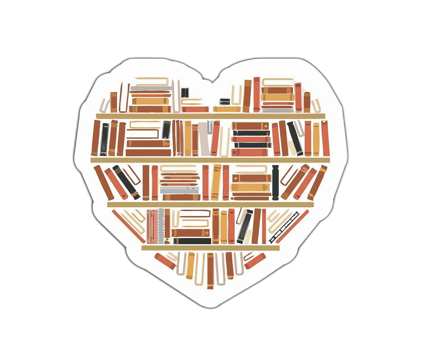 Books Heart Sticker Decal Knowledge