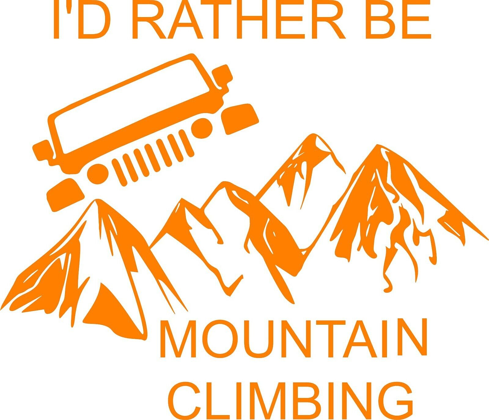 MOUNTAIN CLIMBING I’D RATHER BE DECAL 5.8″W X 5.0″H In your choice of color