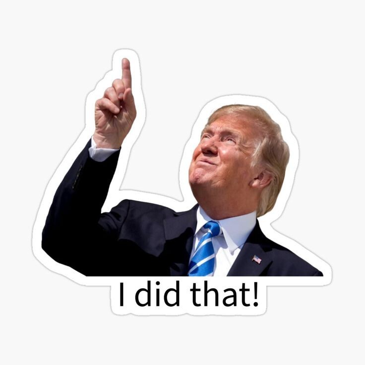 Donald trump tariff Meme I did that 3inch Die Cut Weatherproof 3 pc Set