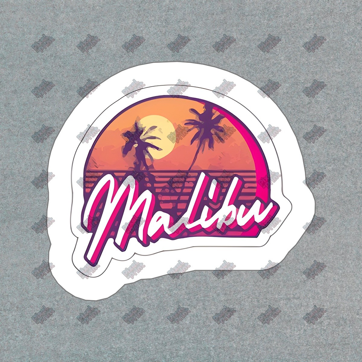 Vintage Malibu Sunset Vinyl Sticker Retro Beach Decal Great for #198337