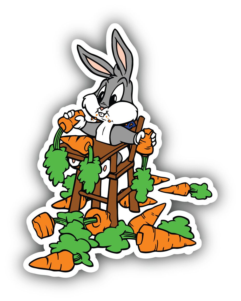 Looney Tunes Cartoon Bugs Bunny Carrot Sticker Bumper Decal – ”SIZES”