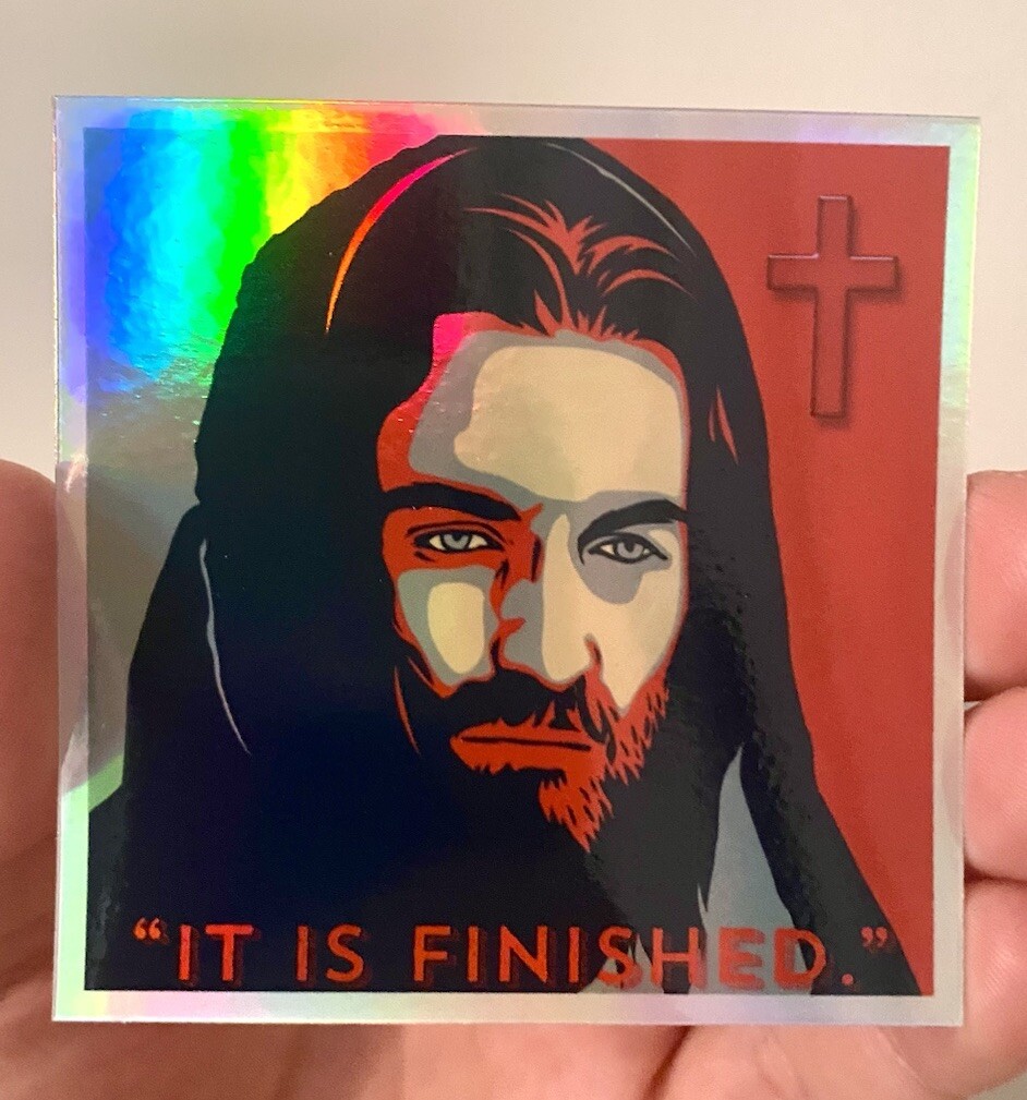 Jesus Hologram Sticker Weatherproof Vinyl “Surely I Am Coming Soon” 3 in x 3 in