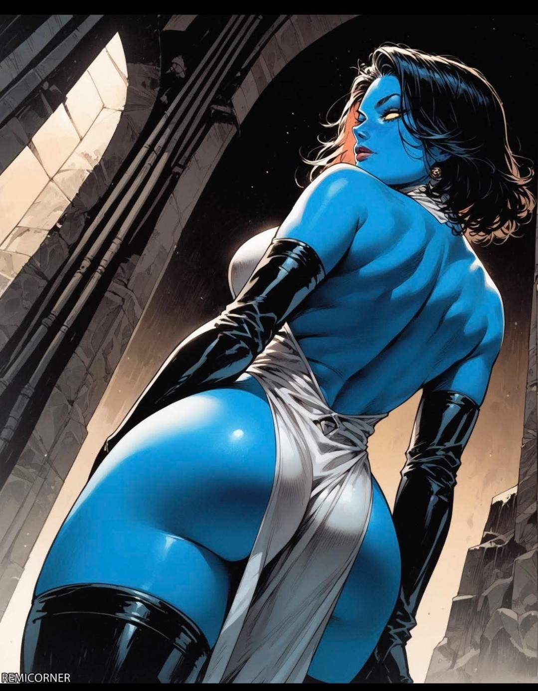MARVELS X-MEN X MYSTIQUE X HIGH-GLOSS HIGH MIRROR VYNIL STICKER X 4X4 INCHES STI