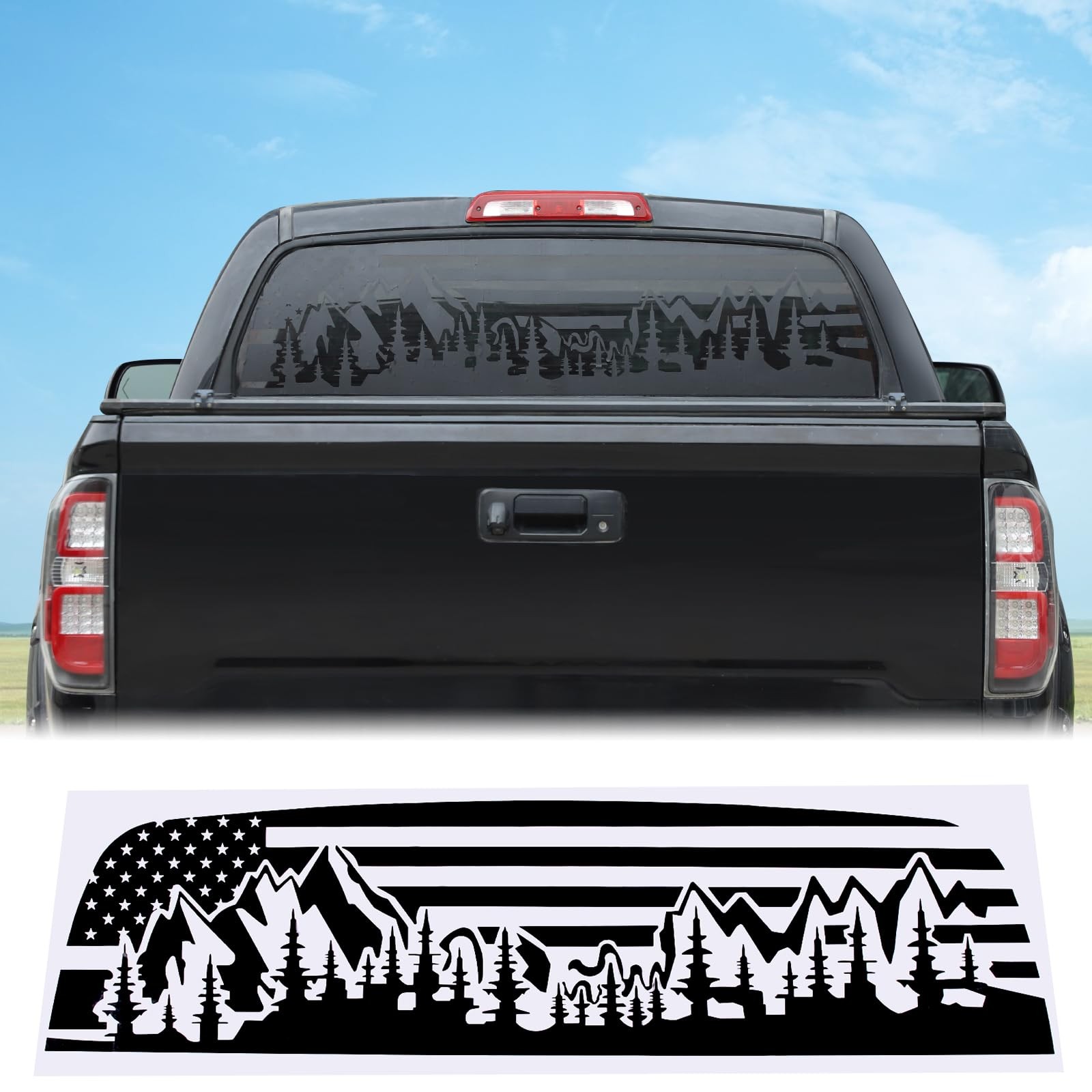 Aunginsy Rear Window Glass Panel Decal Trim Compatible with Toyota Tundra 200…