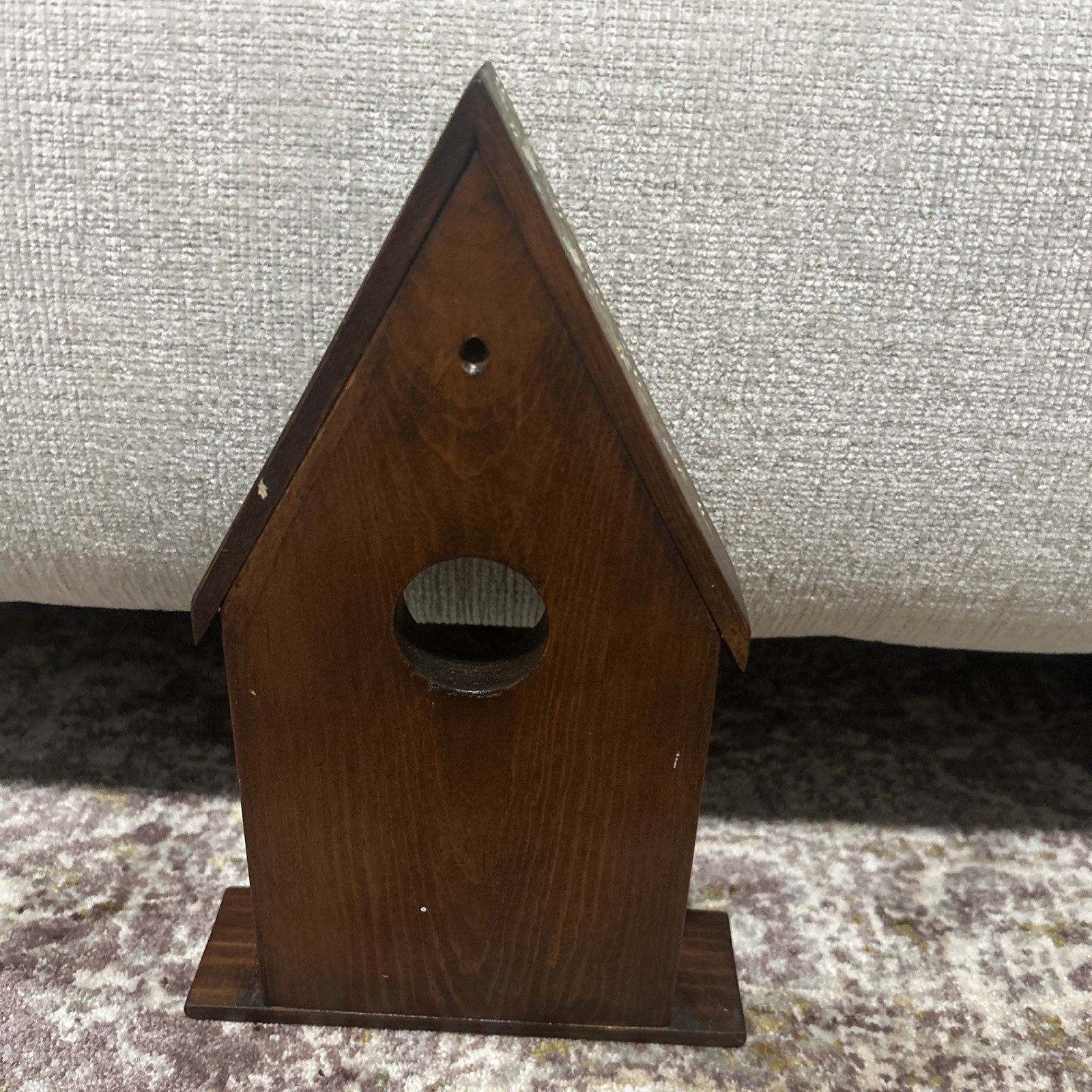 Wooden Decorative Wall Hanging Bird House Hand Painted Blueberry Flowers Singed
