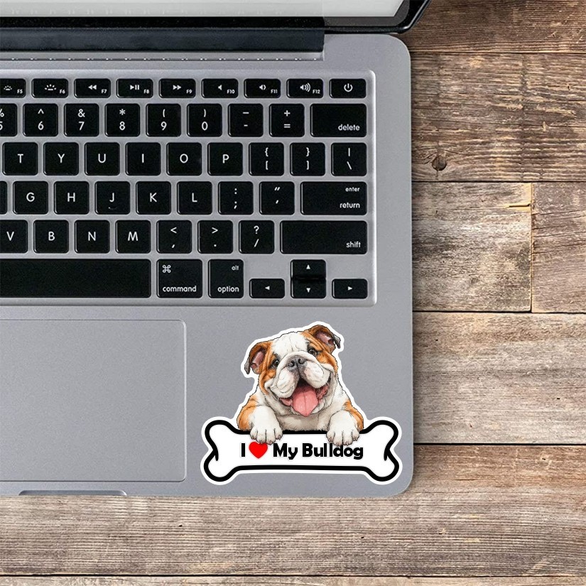 I Love my Bulldog, Sticker, Peel N’ Stick, Different Sizes