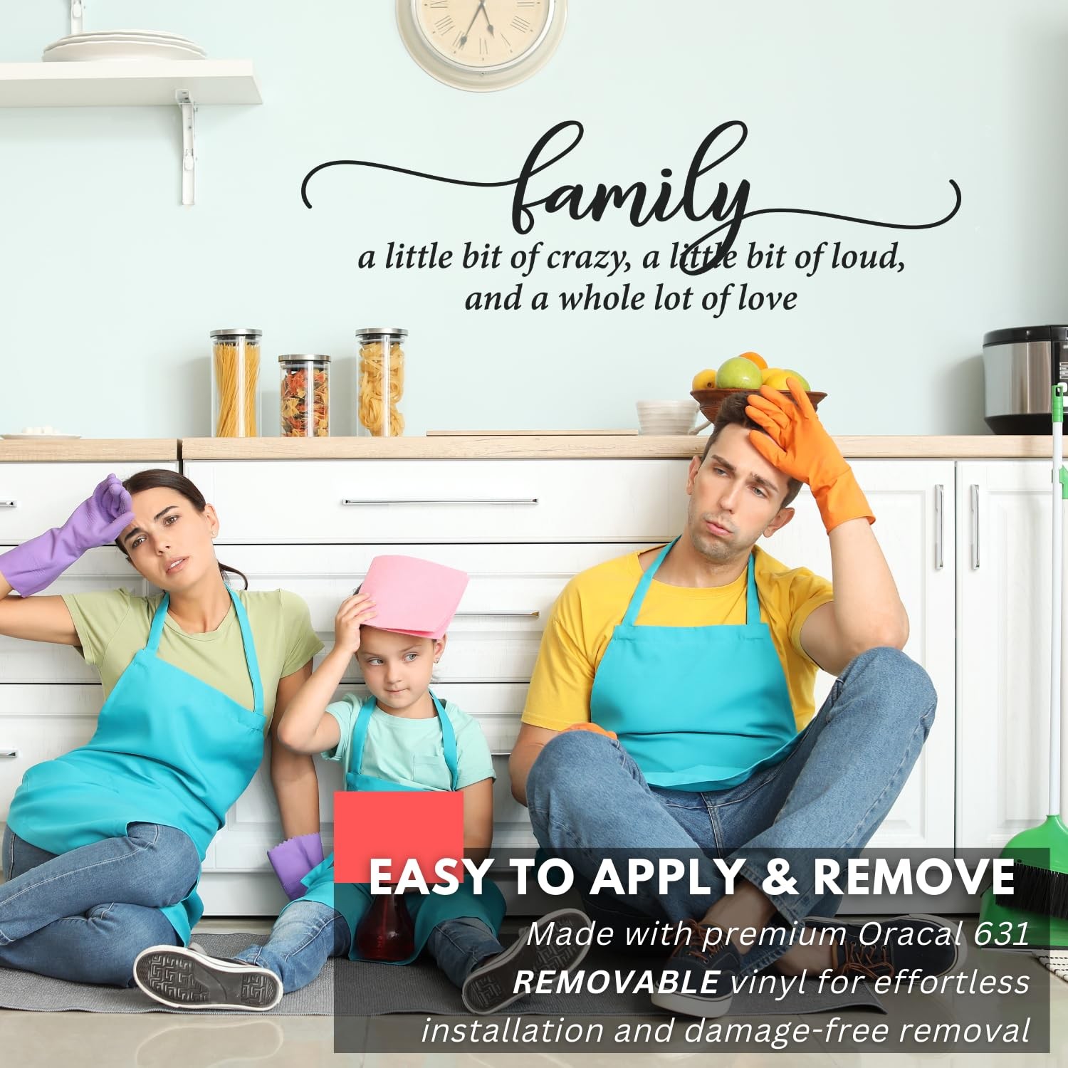 – Family a Little Bit of Crazy Wall Decal – Inspirational Sticker Quote, Love…