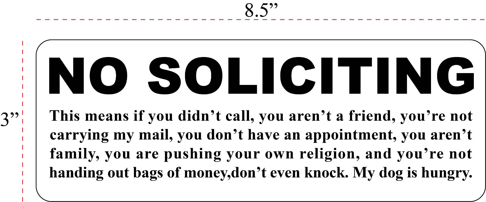 No Soliciting Vinyl Sign Sales Trespassers Decal Sticker Funny Novelty Warning
