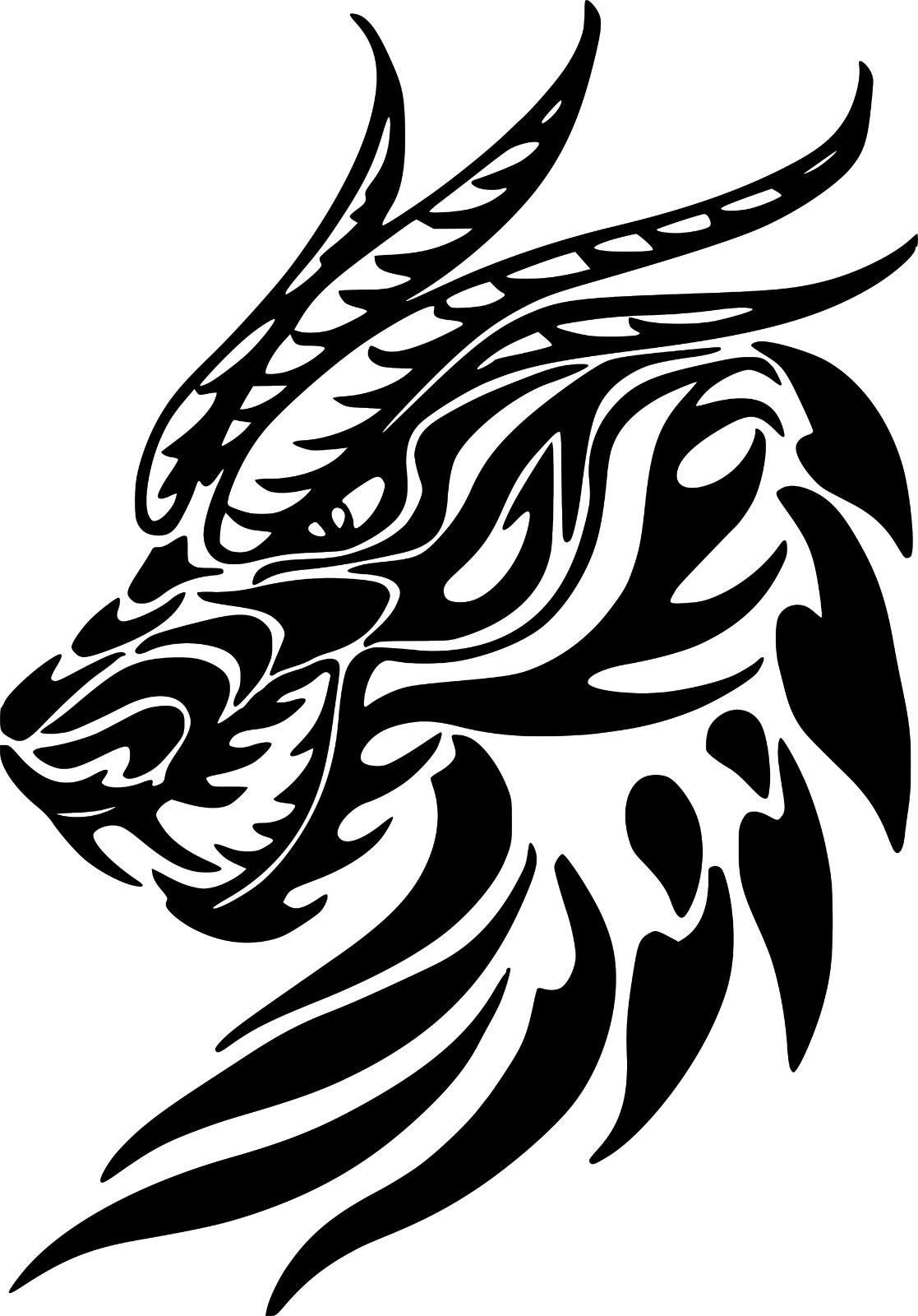 Dragon Head Tribal Myth Wall Car Truck Window Vinyl Decal 4.1″ x 6″