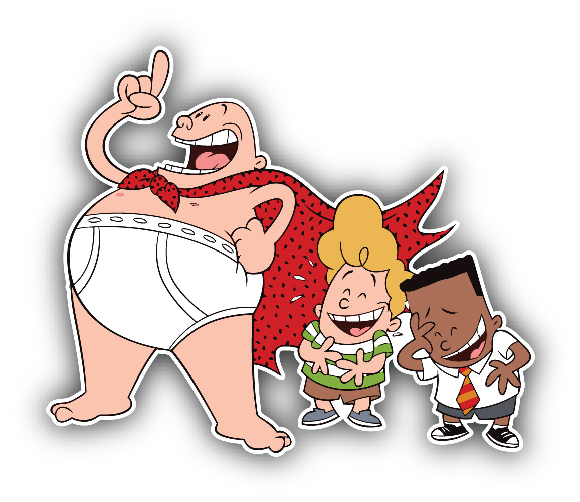 Captain Underpants Cartoon Sticker Bumper Decal – ”SIZES”