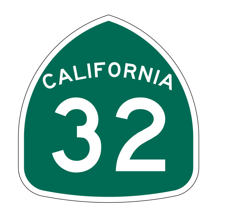 California State Route 32 Sticker Decal R1136 Highway Sign