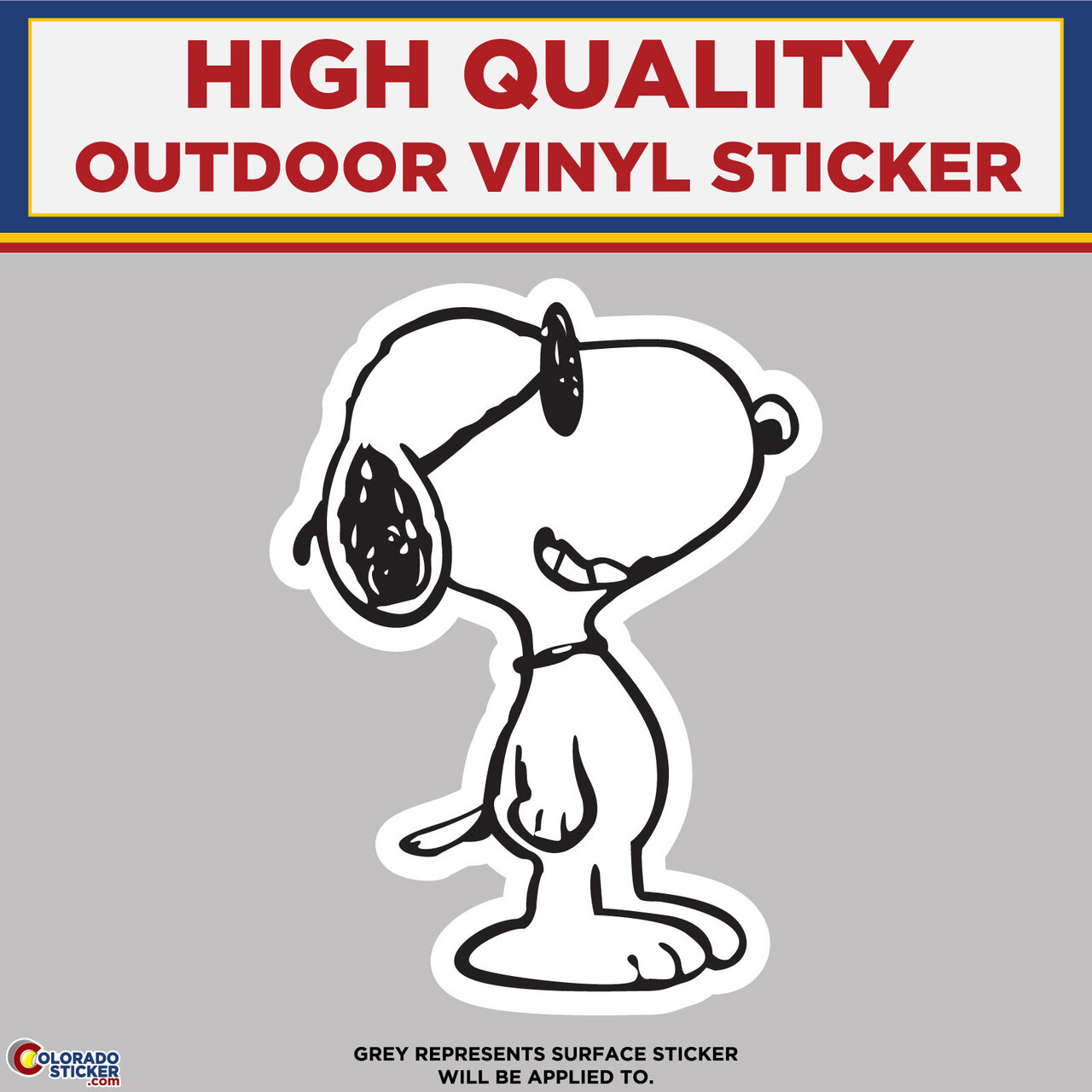 Snoopy From Charlie Brown, High Quality Vinyl Stickers