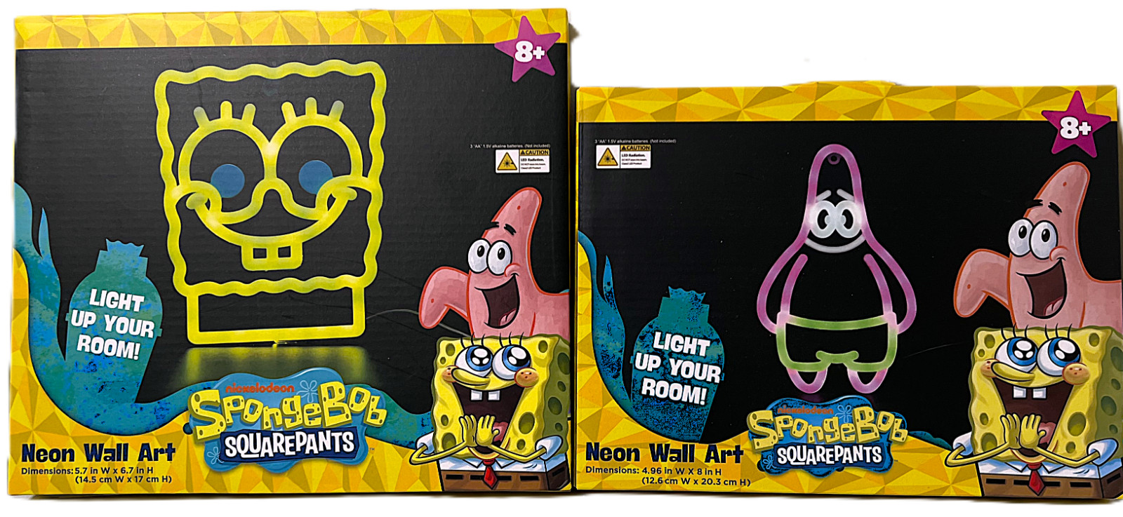 Set of 2 SpongeBob SquarePants and Patrick Neon Wall Art Nickelodeon (Brand New)