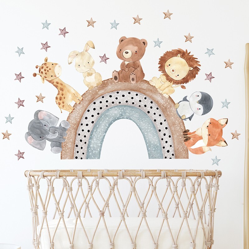 Animal waterproof Wall Sticker Vinyl Decal Decor Removable nursery Kids Art Baby