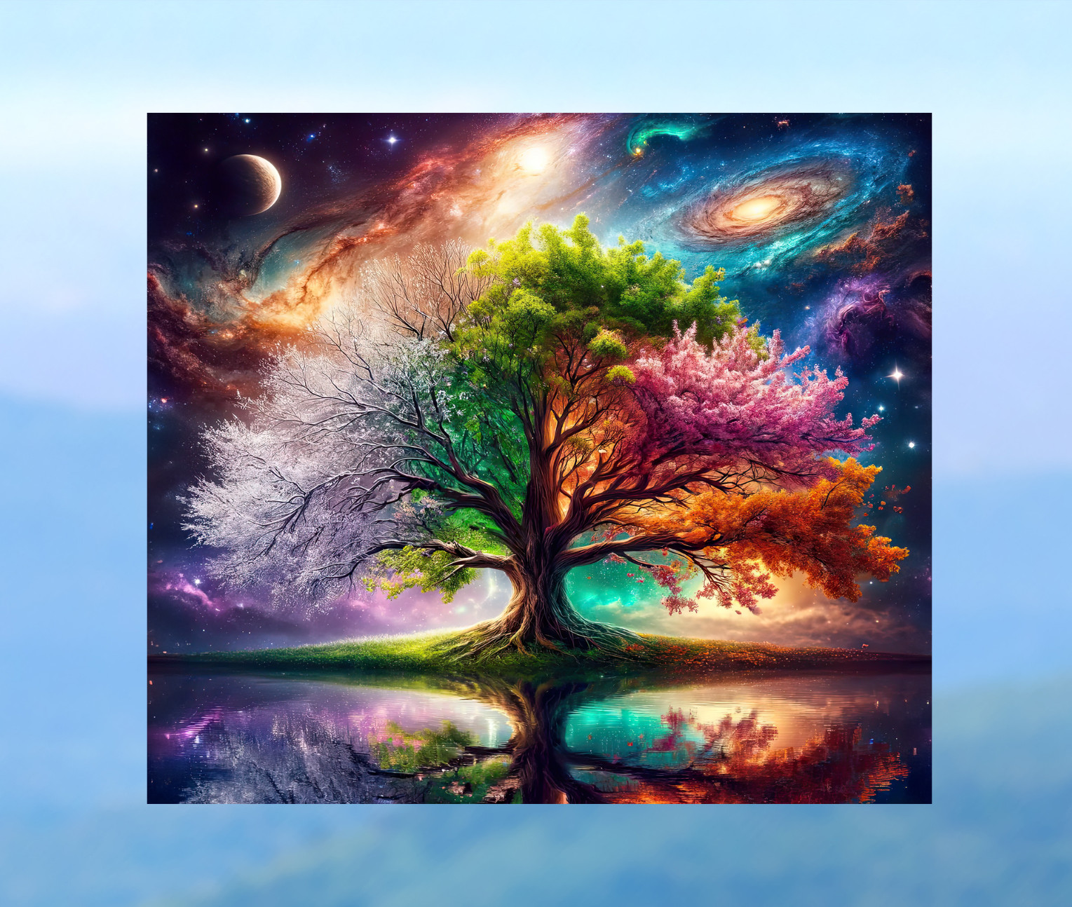 Tree of Life, Seasons, Galaxy WINDOW CLING Size 9.1″ Vinyl