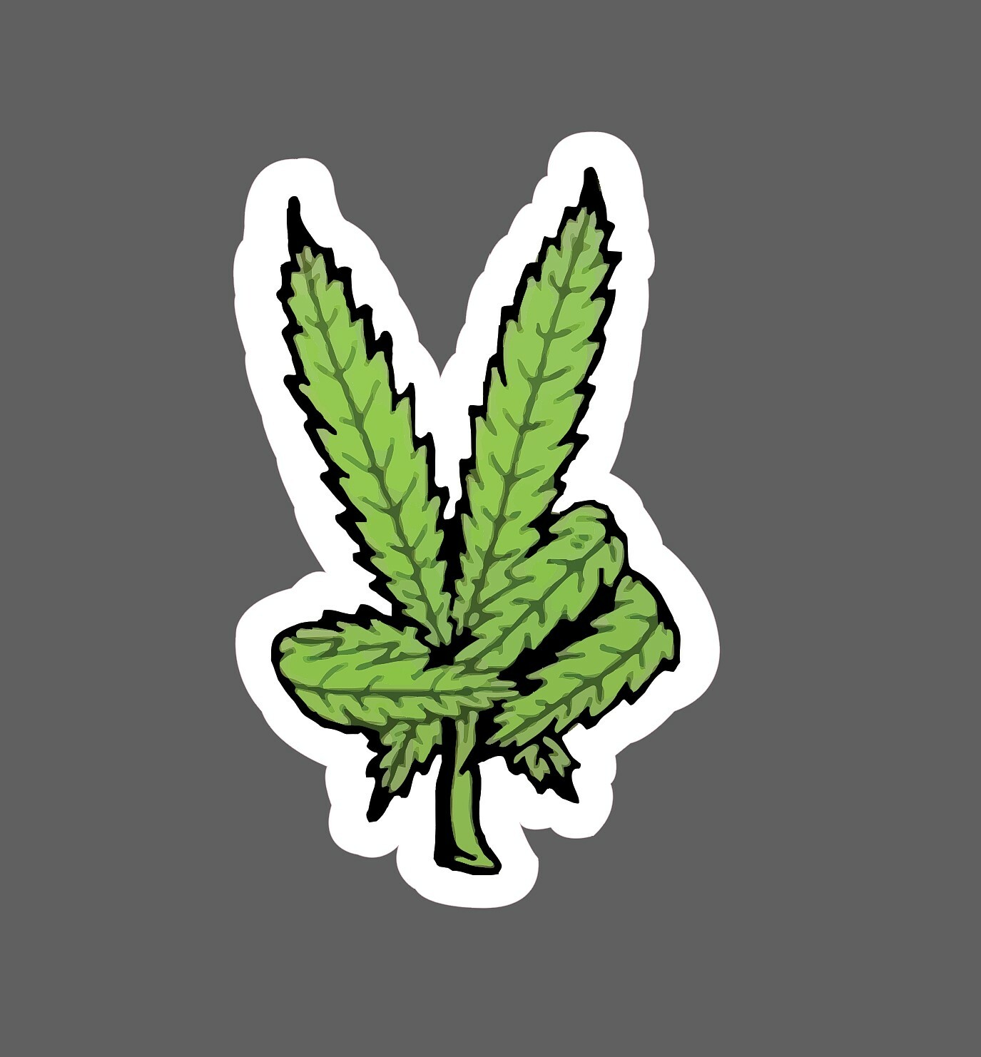 Weed Leaf Peace Sign Sticker Waterproof – Buy Any 4 For $1.75 Each Storewide!