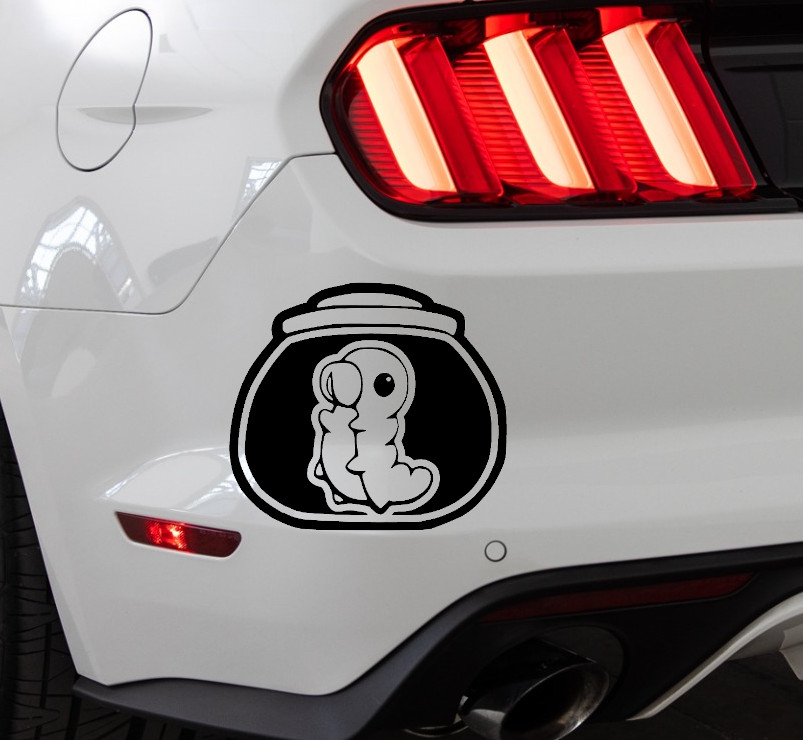 Grub in a Jar Hollow Knight Silksong In/Outdoor Vinyl Decal Matte Black/White