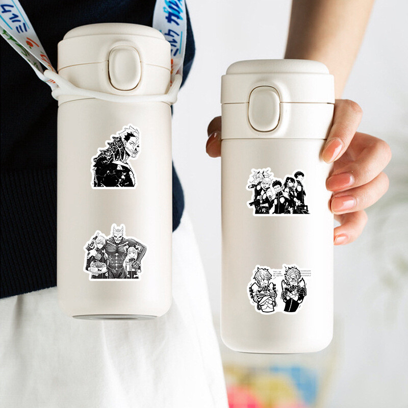 100Pcs Black and White Kaiju No. 8 Anime Sticker for Teens Girls Water Bottles