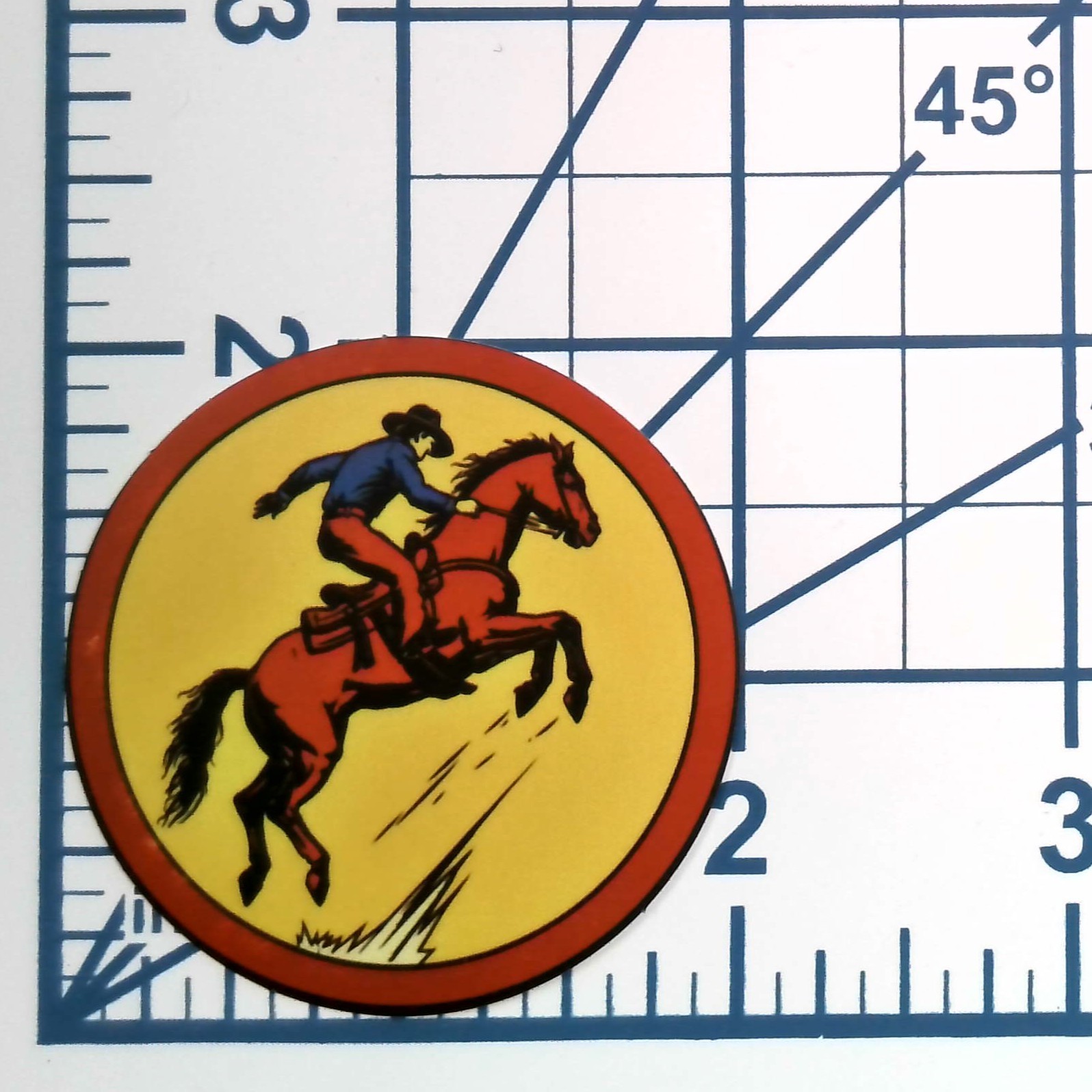 Vintage Cowboy Bucking Horse Vinyl Sticker Retro Western Rodeo Circular Decal