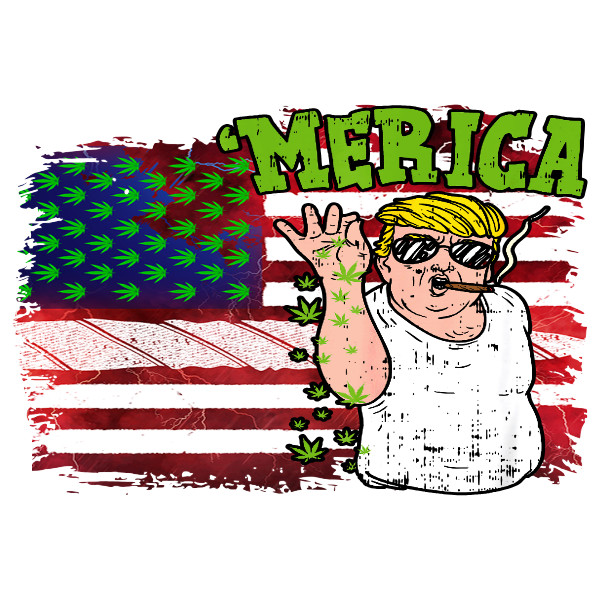 Trump Weed Merica Stoner Vinyl Decal Sticker Weed yeti Stoner Gift 420 Cannabis