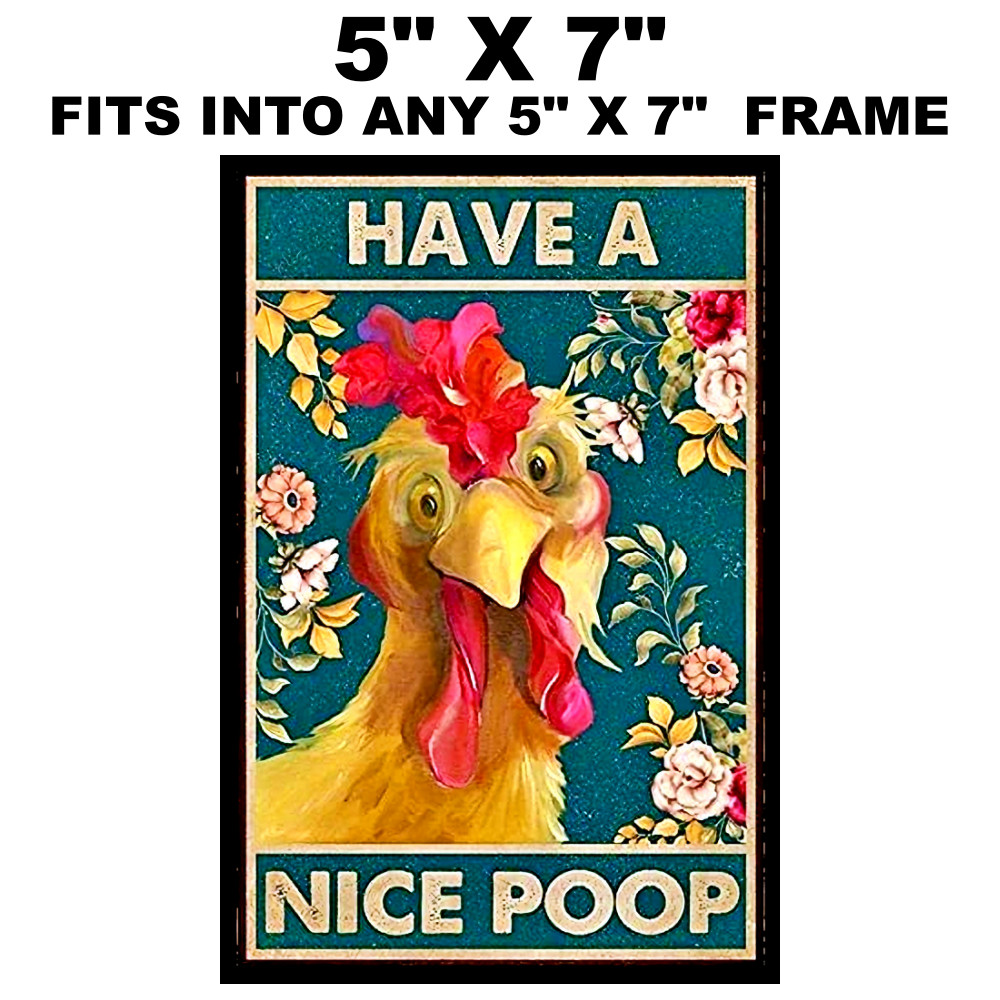 Bathroom Sign Sticker Chicken Have A Nice Poop Funny Restroom Vintage Replica