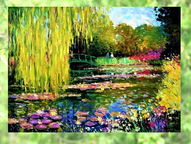 Monet Water Lilies WINDOW CLING Size 10.6″ Repositionable Vinyl