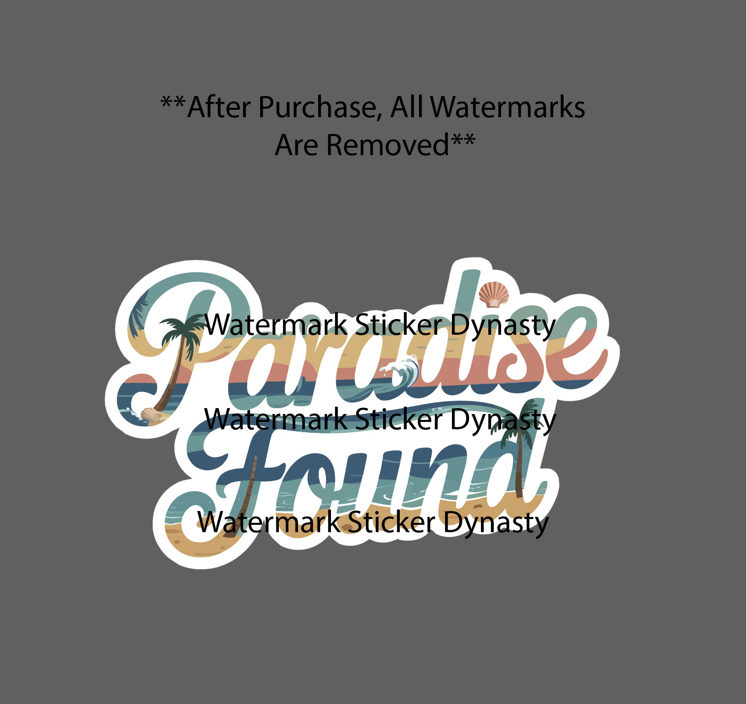 Paradise Found Sticker Waterproof Decal Ocean Beach Travel Wave Summer Gift NEW