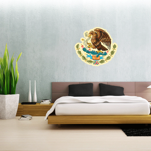 Mexico Coat Of Arms Flag Wall Decal Large Vinyl Sticker 24″ x 22″