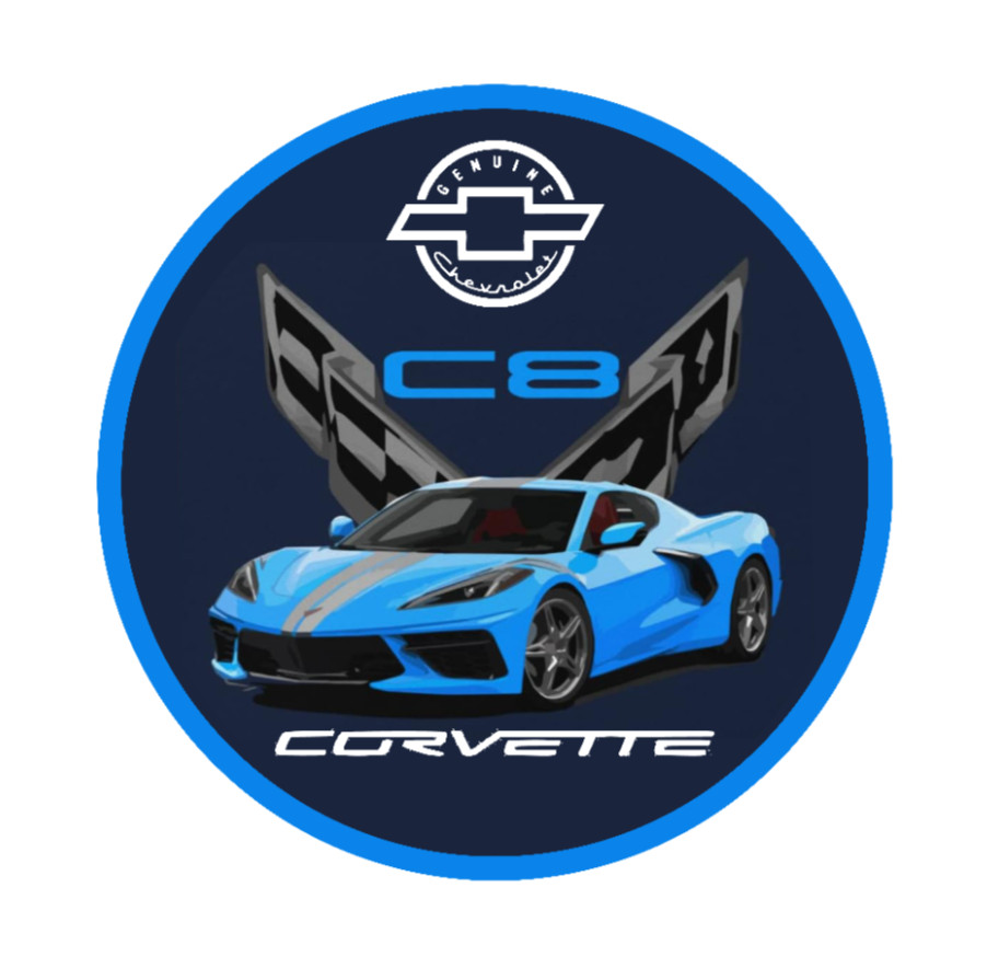 Car Classics “Corvette C8″ – 4” Handcrafted Vinyl Decal Cooler Vehicle Laptop 26