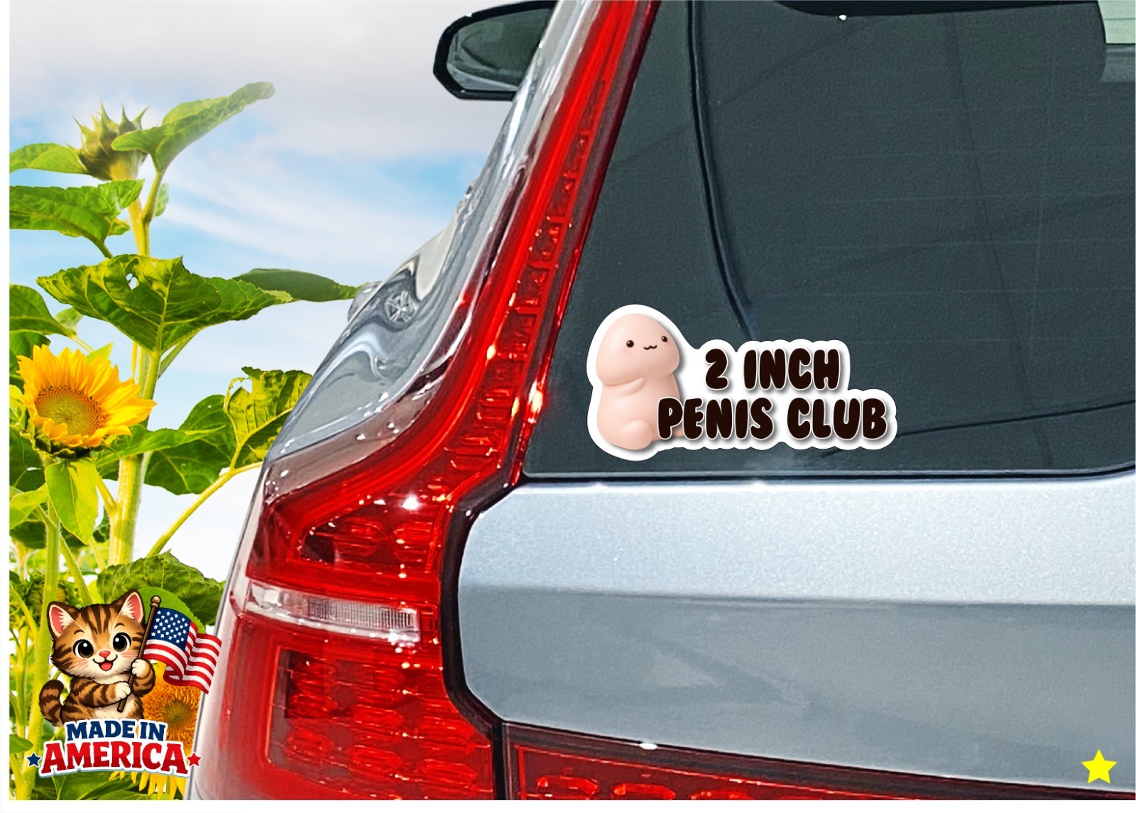 2 inch Penis Club Decal Sticker Peen Phallic Small Guy Mini Micro Funny Dick Pic